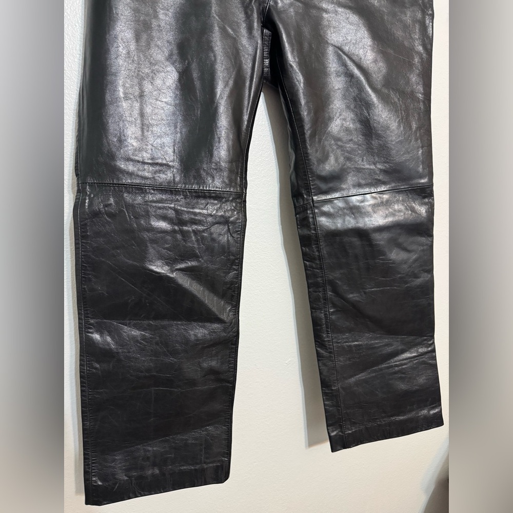 GAP Black Leather Boot Cut Pants - Picture 3 of 6